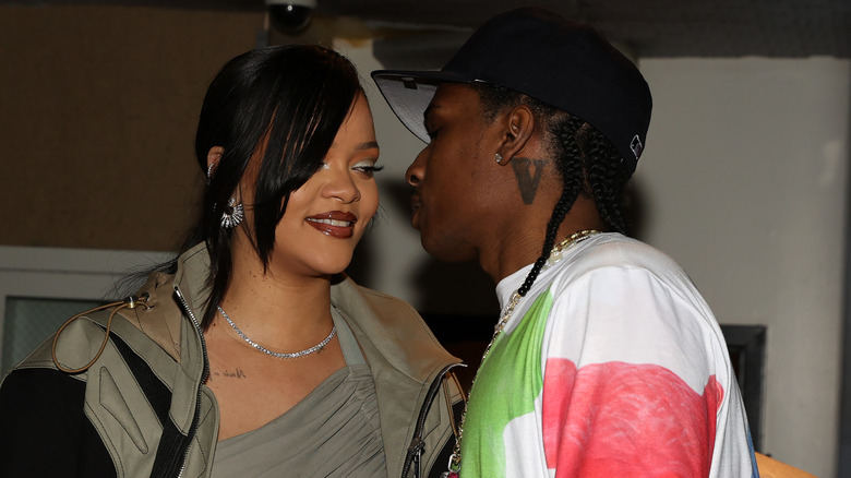 Rihanna and A$AP Rocky talking