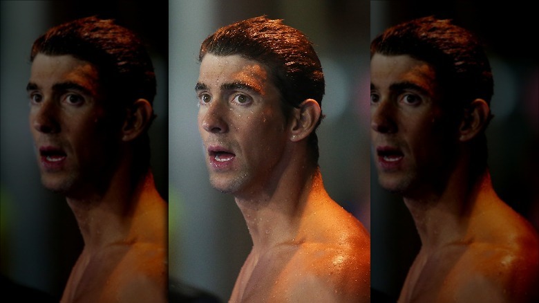 Michael Phelps after a race