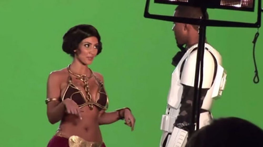 Kim Kardashian as Princess Leia and Kanye West as a Stormtrooper