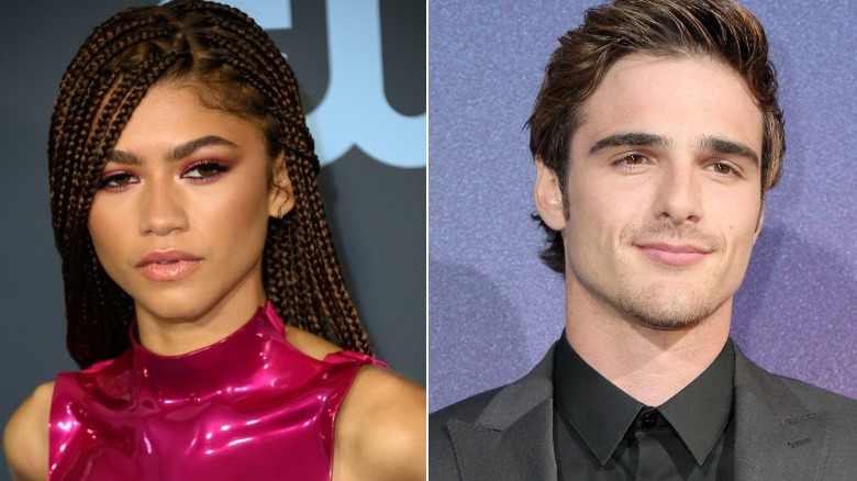 Zendaya and Jacob Elordi, both posing