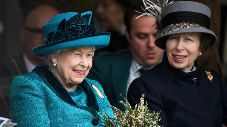 Queen Elizabeth II and Princess Anne at Braemar Highland Gathering in Scotland 2018