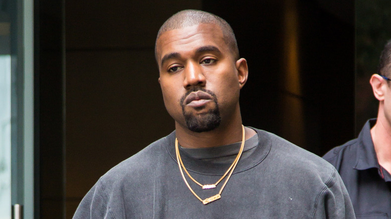 Kanye West looking upset