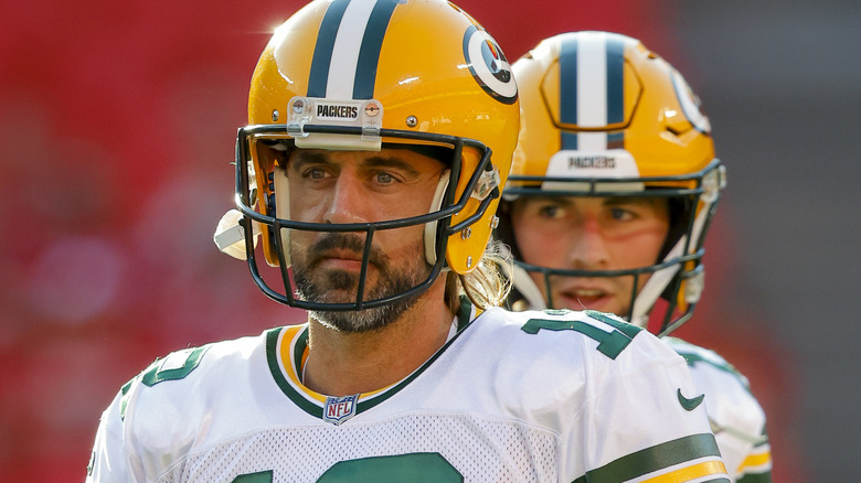 Aaron Rodgers in football uniform