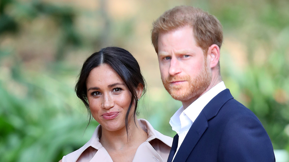 Meghan Markle and Prince Harry posing