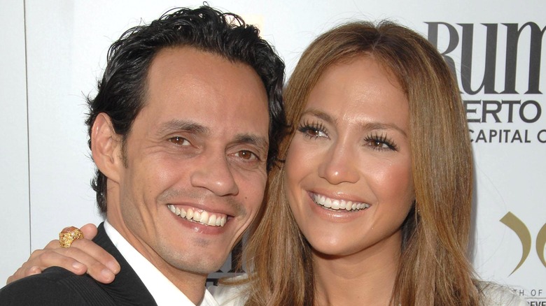 Marc Anthony and Jennifer Lopez at an event