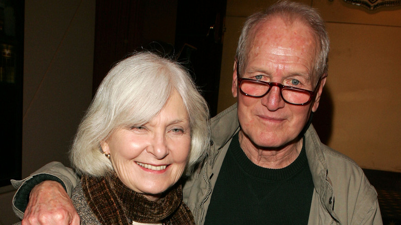 Joanne Woodward and Paul Newman at an event