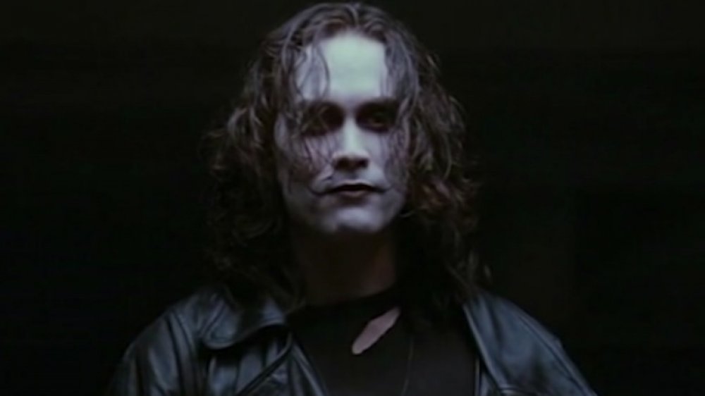 Brandon Lee acting in The Crow
