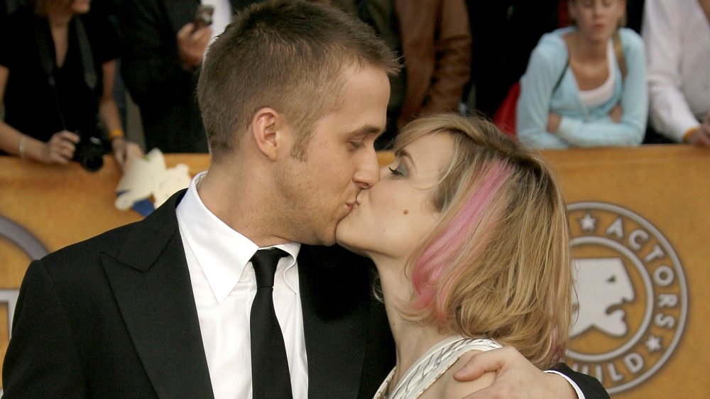 Ryan Gosling, Rachel McAdams sharing a kiss at a red carpet event