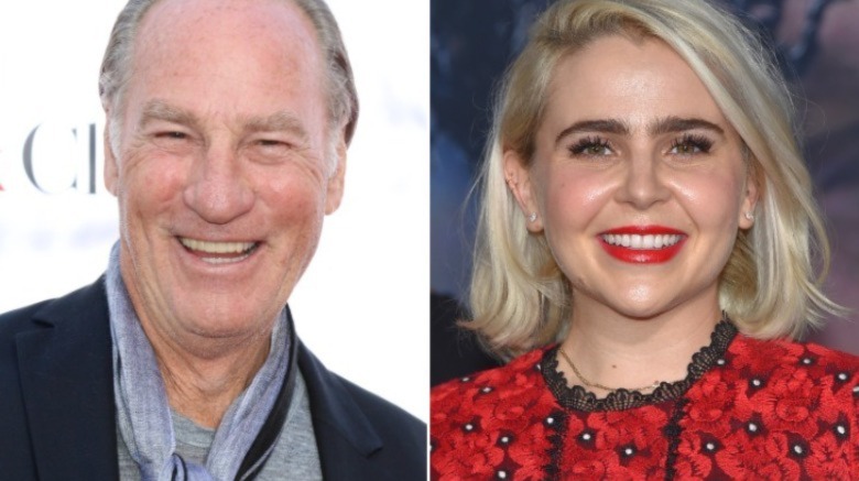 Craig T. Nelson wearing scarf, Mae Whitman wearing red dress