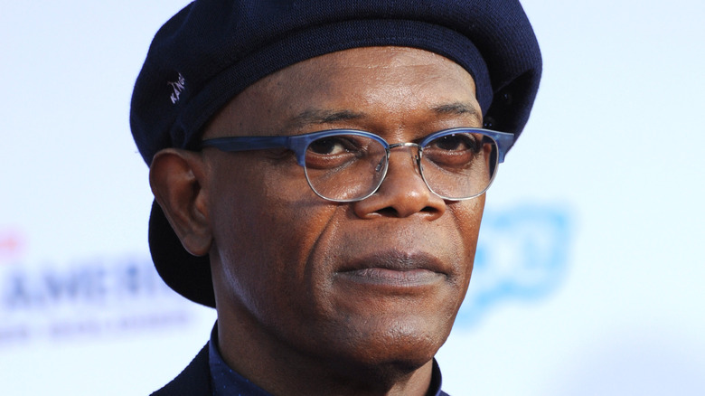 Samuel L. Jackson glasses Kangol beret