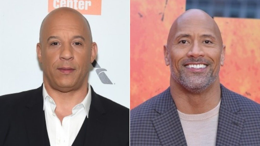 Split image of Vin Diesel and Dwayne "The Rock" Johnson