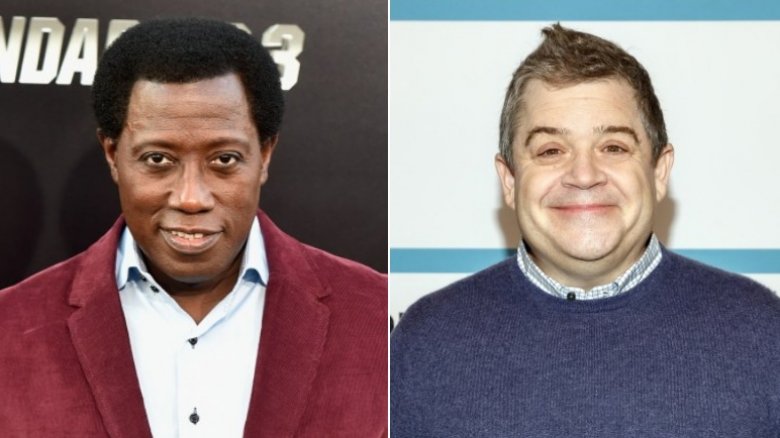 Split image of Wesley Snipes and Patton Oswalt