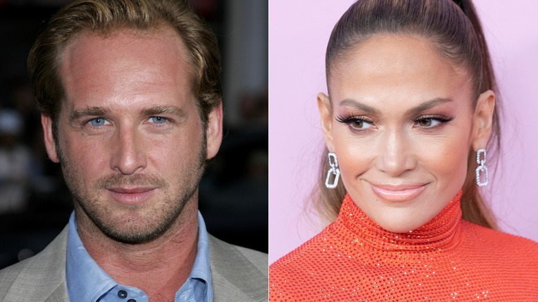 Josh Lucas posing, Jennifer Lopez smiling