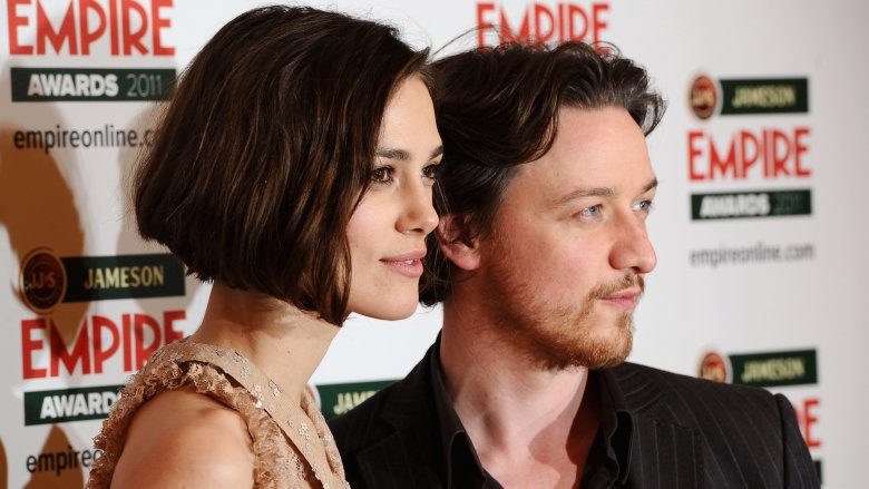 Keira Knightley and James McAvoy posing