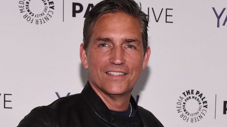 Jim Caviezel in front of a step-and-repeat