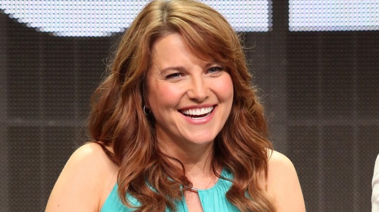 Lucy Lawless laughing 