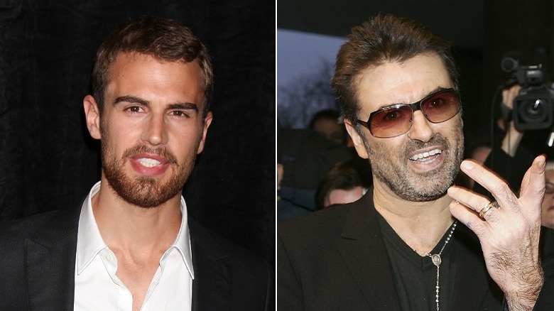 Theo James and George Michael side by side