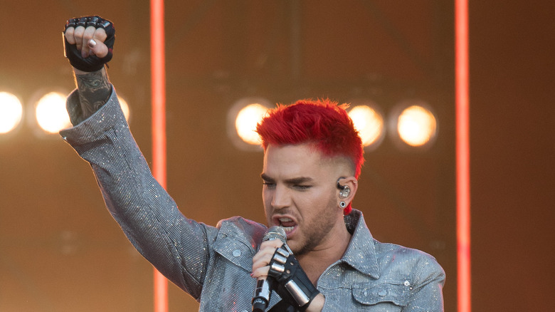 Adam Lambert red clown hair