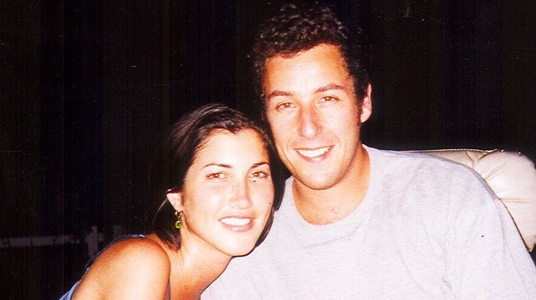 Adam Sandler poses with Jackie in their youth