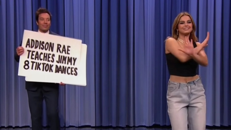 Jimmy Fallon and Addison Rae on The Tonight Show