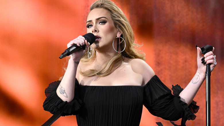 Adele performing onstage