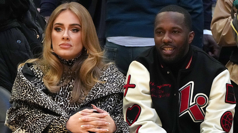 Adele and Rich Paul sitting together