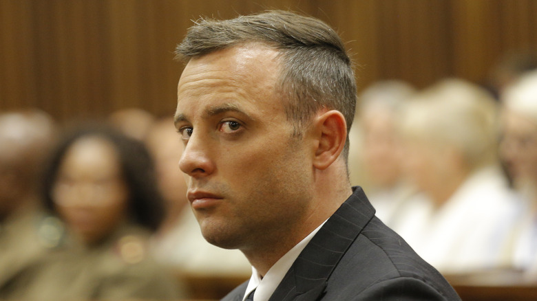 Oscar Pistorius in court during his murder trial