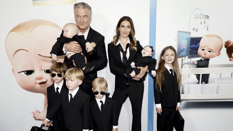 Alec Baldwin with his family