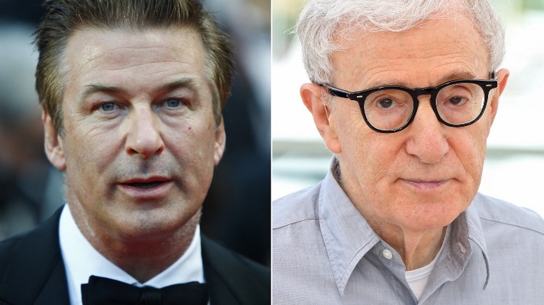 Alec Baldwin and Woody Allen split image