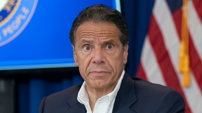 Andrew Cuomo makes an announcement and holds media briefing in 2020