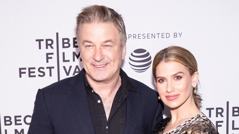 Hilaria and Alec Baldwin pose 