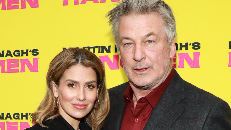 Hilaria Baldwin and Alec Baldwin attend the opening night of "Hangmen"