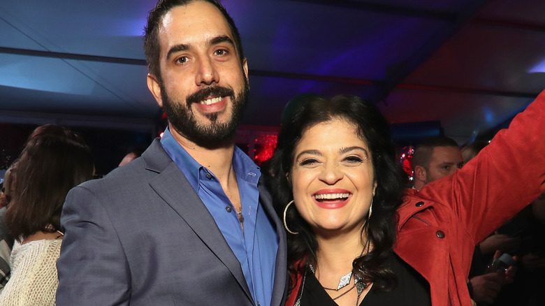 Alex Guarnaschelli, Michael Castellon, posing together