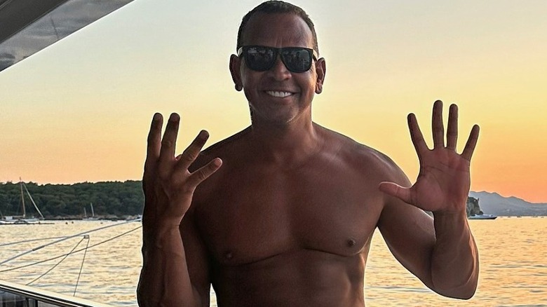 Alex Rodriguez on a boat