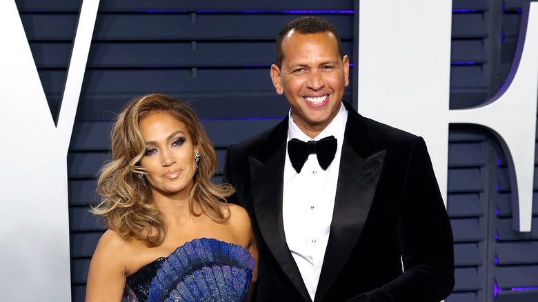 Jennifer Lopez and Alex Rodriguez at 2019 Vanity Fair Oscar Party