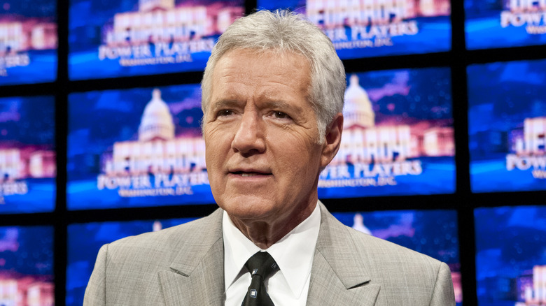 Alex Trebek hosting Jeopardy!