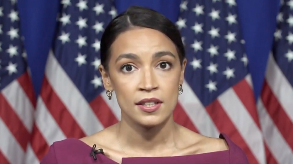 Alexandria Ocasio-Cortez speaking at the 2020 DNC