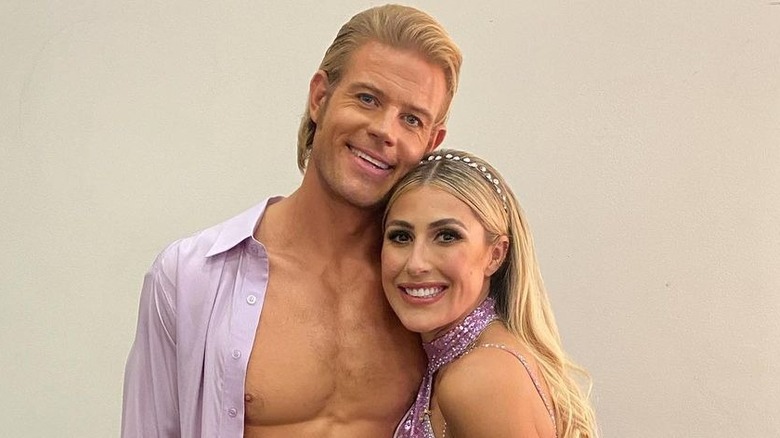 Emma Slater and Trevor Donovan posing before their routine