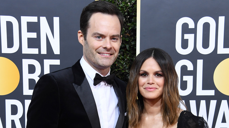 Bill Hader and Rachel Bilson posing