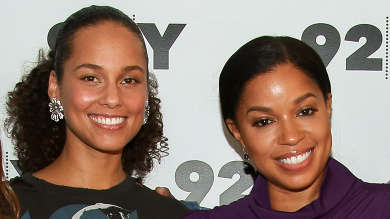 Alicia Keys and Mashonda Tifrere smiling