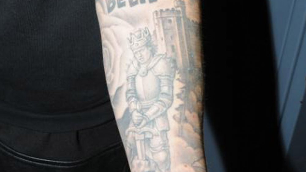 Justin Bieber's knight tattoo