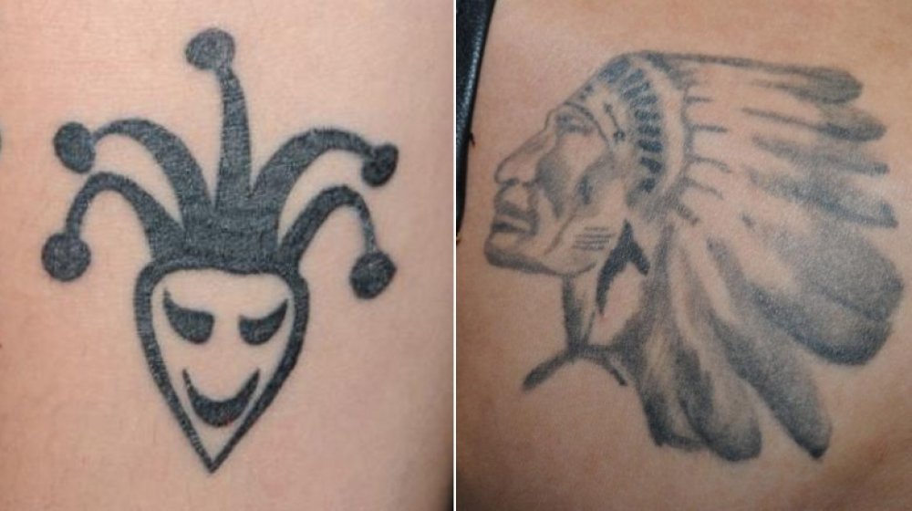 Justin Bieber's joker tattoo, Justin Bieber's Native American chief tattoo