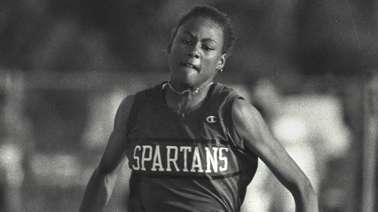 Marion Jones running in high school