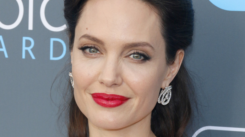 Angelina Jolie with vibrant lipstick