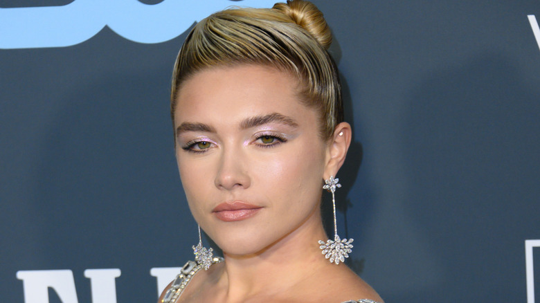 Florence Pugh wearing an updo