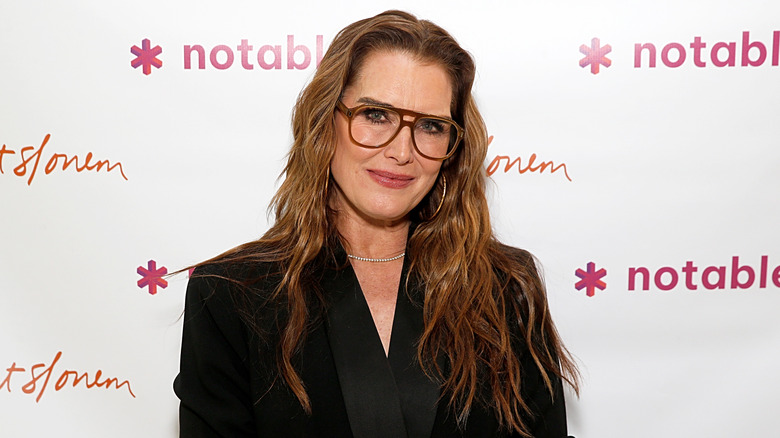 Brooke Shields wearing glasses