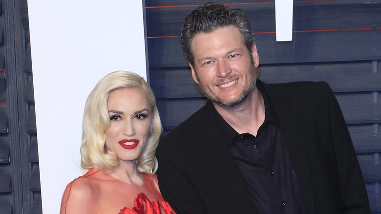 Gwen Stefani and Blake Shelton at an Oscars party