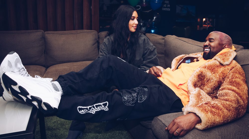 Kim Kardashian West and Kanye West backstage at the LA stop of Travis Scott's Astroworld World tour