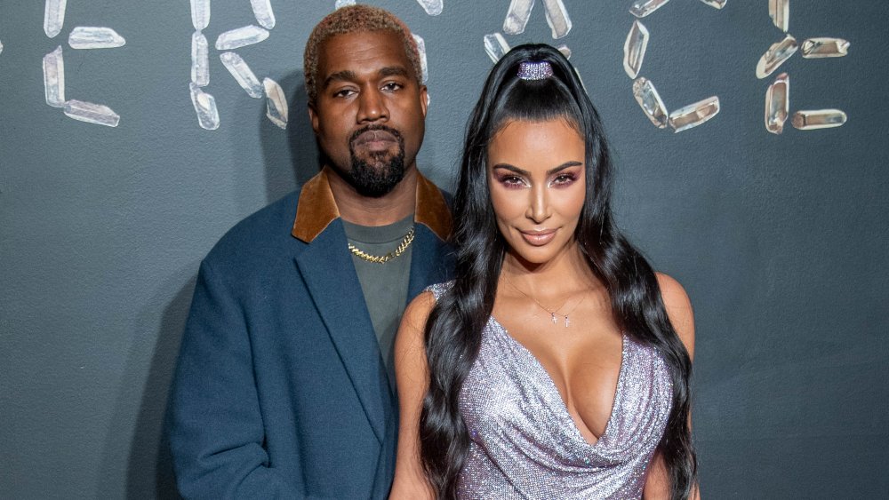 Kanye West and Kim Kardashian West at the Versace Fall 2019 Fashion Show