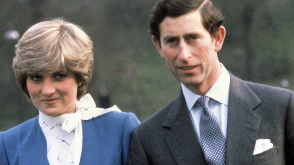 Princess Diana and Prince Charles after announcing their 1981 engagement